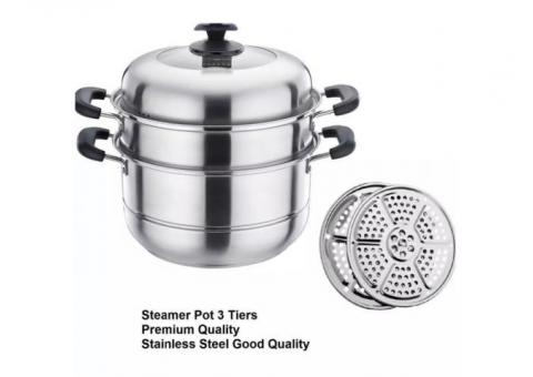 Panci steamer pot 3 tier/ panci kukusan dandang 3 tingkat/ premium