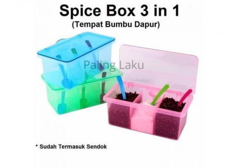 Spice Box - Tempat Bumbu dapur 3 in 1+sendok